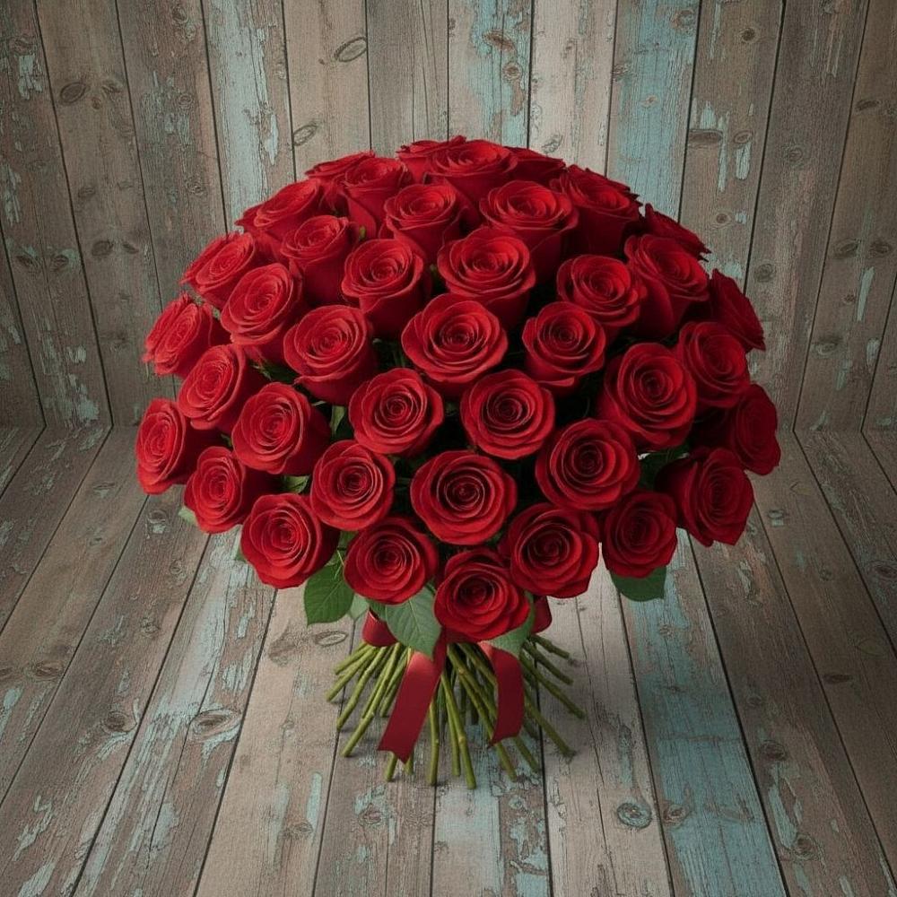 Букет 55 Красных роз Фридом в Кольчугино
