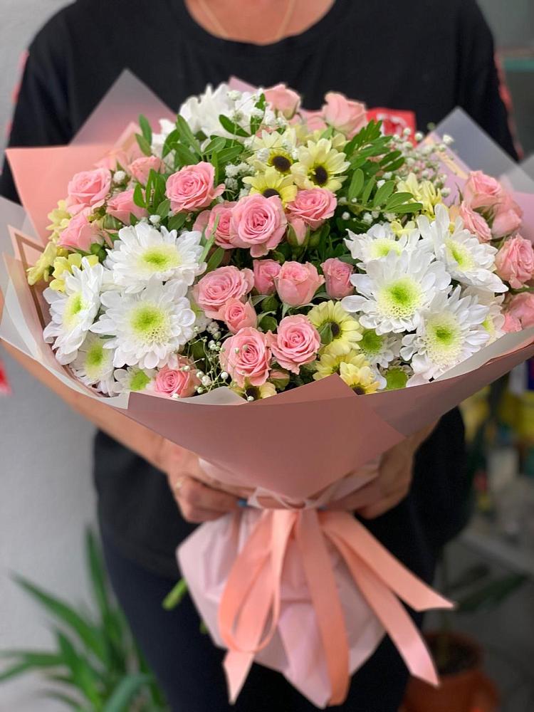 Букет цветов из: Розы и Хризантемы в Кольчугино