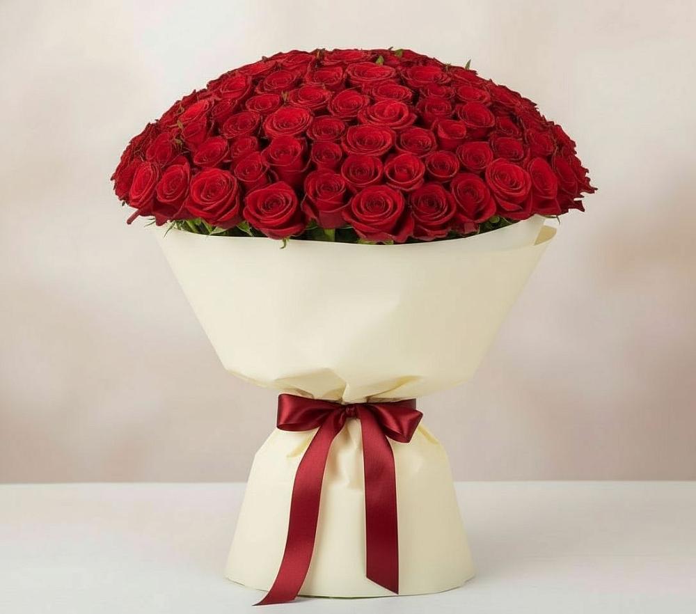 Букет 101 Красная роза Милано в Кольчугино