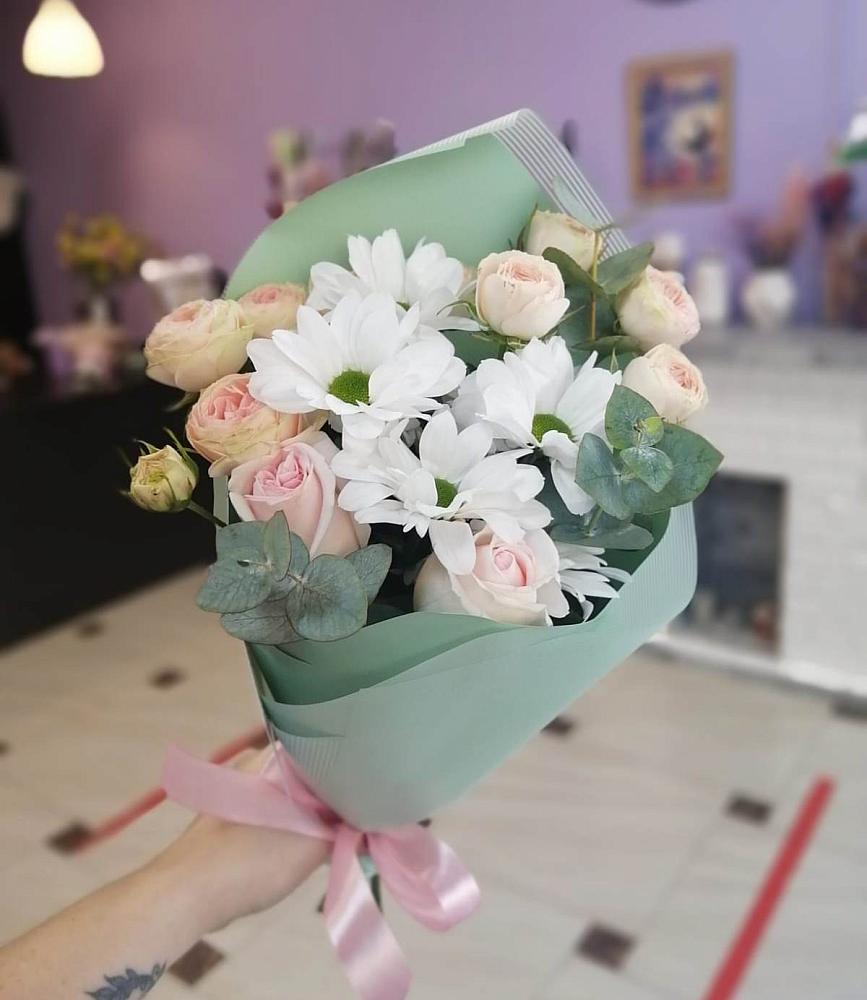 Букет цветов из: Хризантемы и Розы в Кольчугино