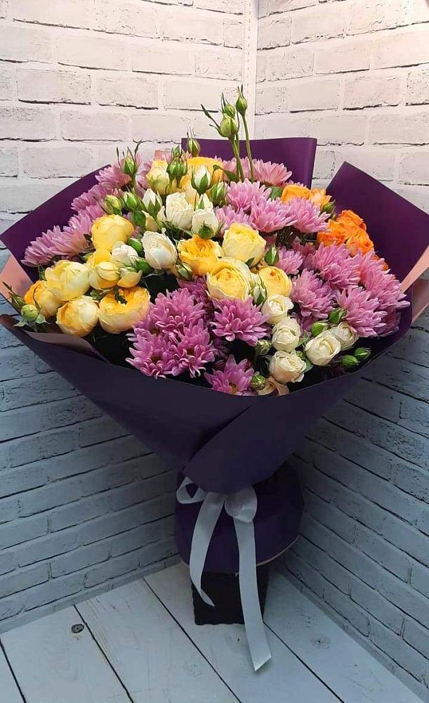 Букет цветов из: Хризантемы и Розы в Кольчугино