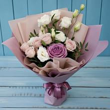 Букет цветов из:  Розы и Лизиантусы в Кольчугино