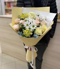 Букет цветов из:  Альстромерии, Розы и Хризантемы в Кольчугино