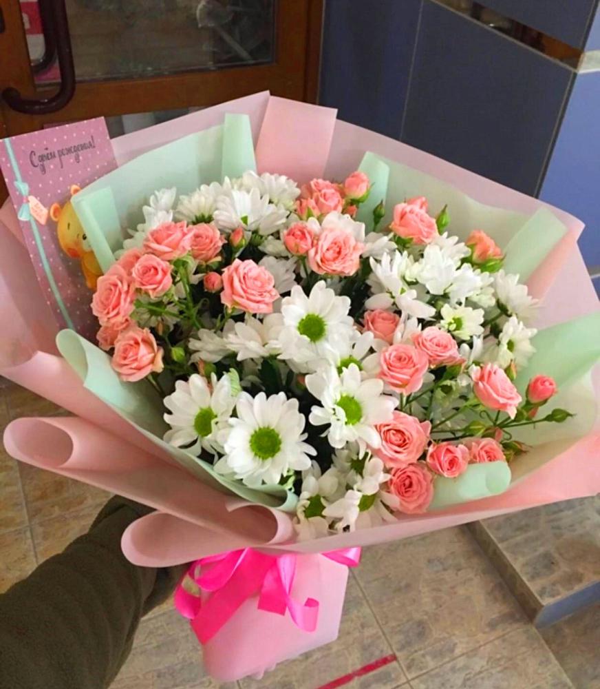 Букет цветов из: Розы и Хризантемы в Кольчугино