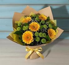 Букет цветов из:  Герберы и Хризантемы #REPLACE_PRED# Кольчугино