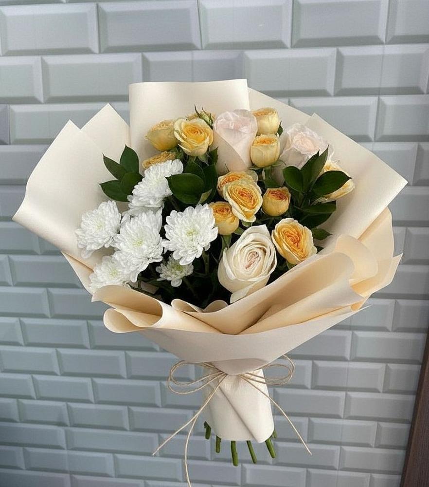 Букет цветов из: Розы и Хризантемы в Кольчугино