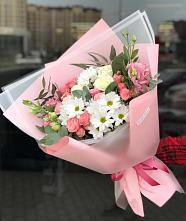 Букет цветов из:  Розы, Лизиантусы и Хризантемы в Кольчугино