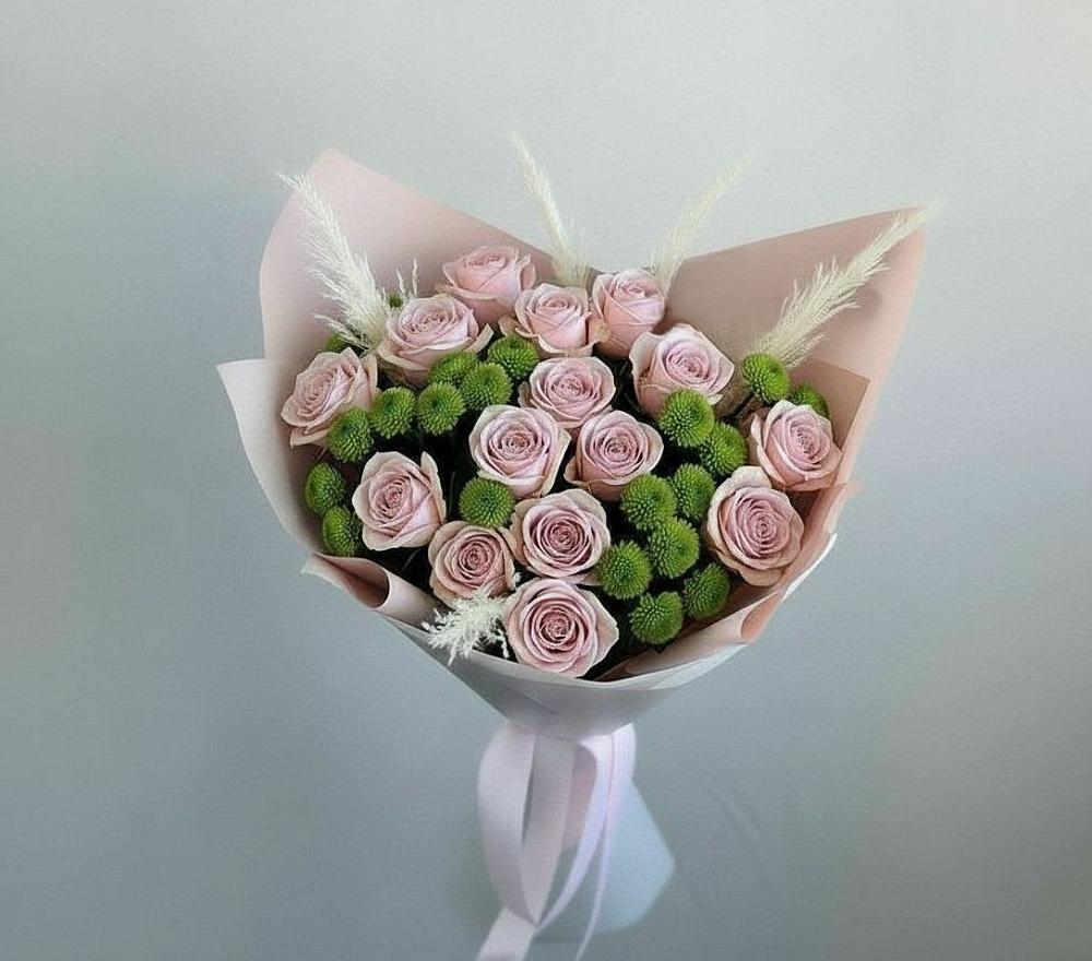 Букет цветов из: Розы и Хризантемы в Кольчугино