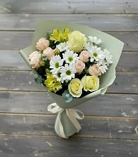 Букет цветов из:  Альстромерии, Розы и Хризантемы в Кольчугино