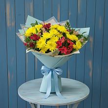Букет цветов из:  Альстромерии и Хризантемы в Кольчугино