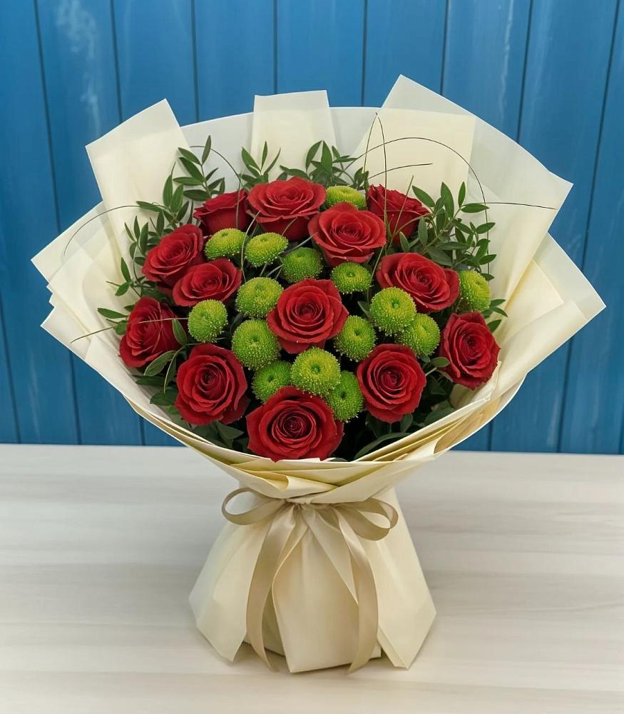 Букет цветов из: Розы и Хризантемы в Кольчугино